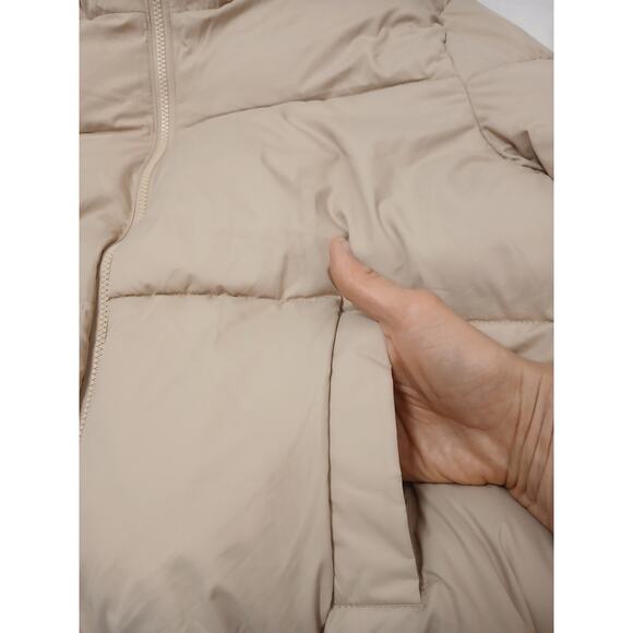 Hollister Ultimate Puffer Cropped Jacket XXL Camel Tan Windproof Packable Gorp - Picture 9 of 16